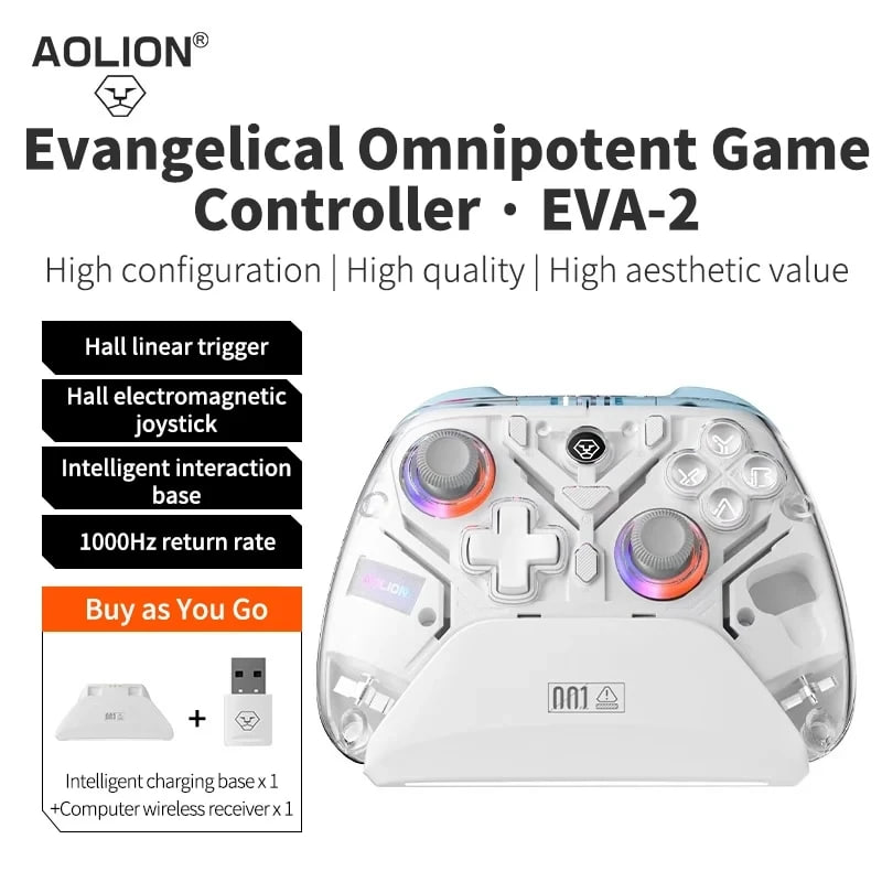 Controle Sem Fio Aolion K10, Hall Effect com Dock na Aliexpress
