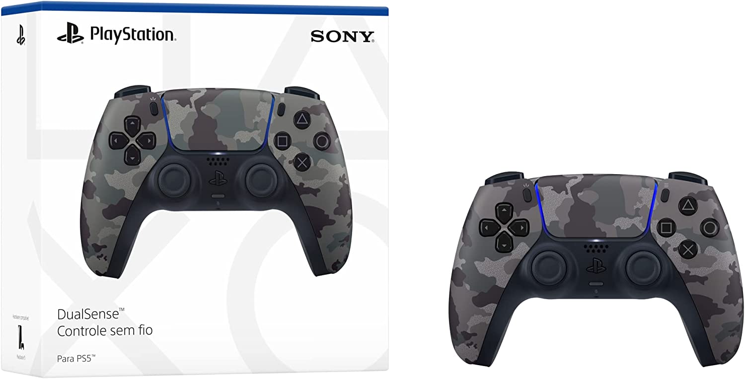 Controle sem fio DualSense™ Gray Camouflage na Amazon