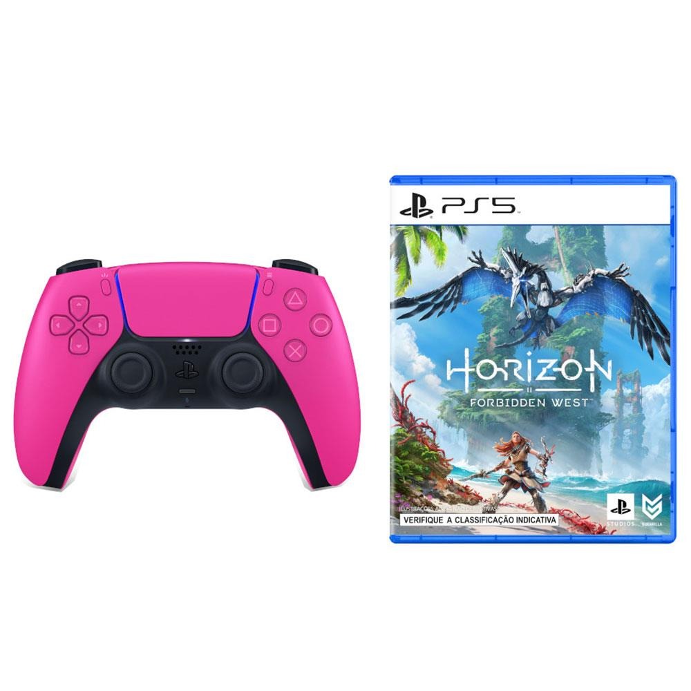 Controle Sony DualSense Pink – PS5 + Jogo Horizon Forbidden West – PS5 na Ponto