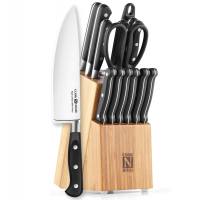 Cook N Home Conjunto De Facas De 15 Peças Com Bloco De Armazenamento De Bambu na Amazon