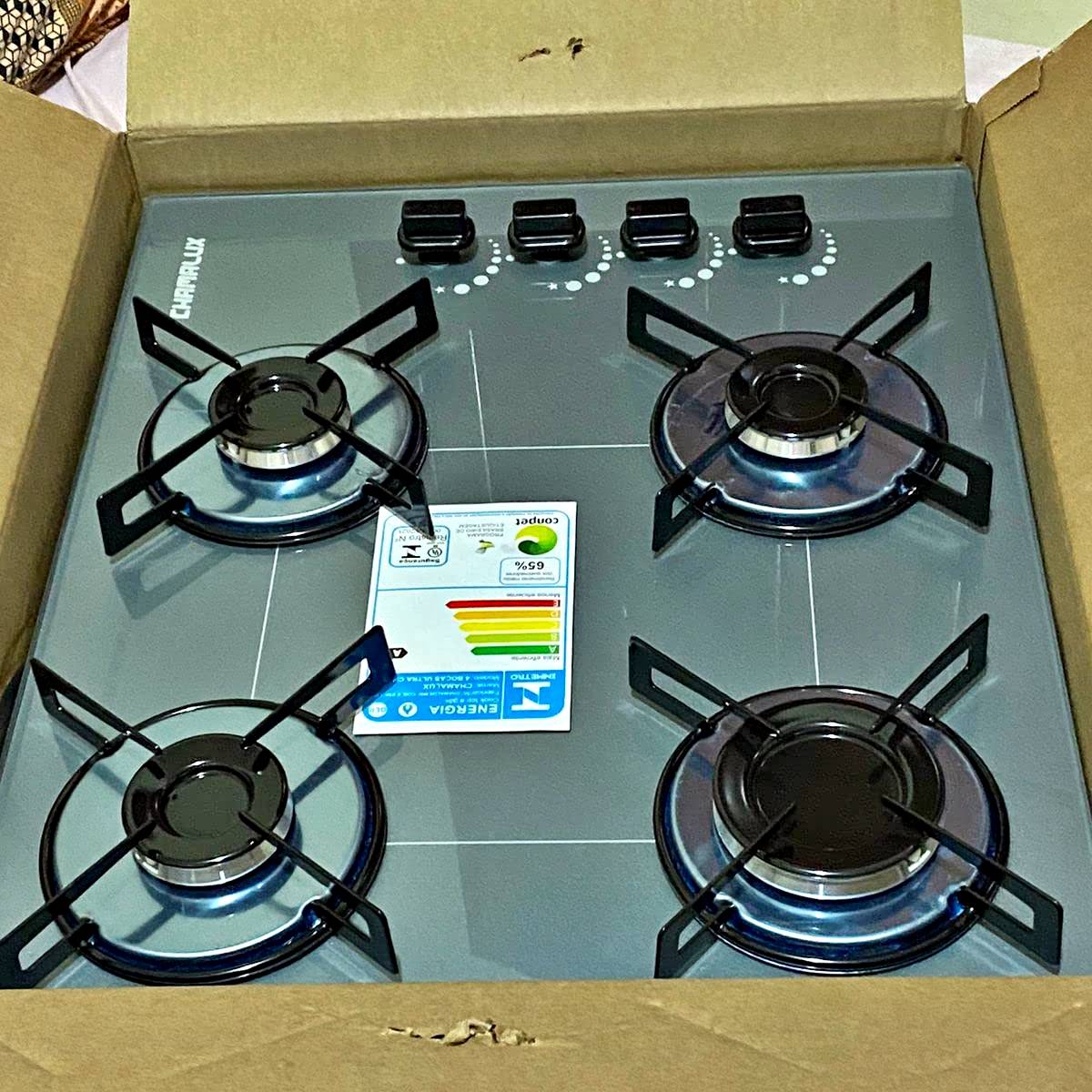 Cooktop 4 bocas Chamalux ultra chama Bivolt Trempe de Chapa Cinza na Amazon