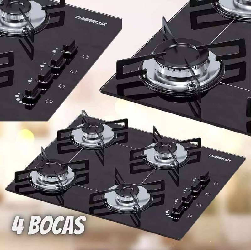 Cooktop 4 bocas Chamalux ultra chama preto Bivolt Trempe de Chapa na Amazon