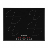 Cooktop 4 Bocas Indução Brastemp Vitrocerâmico - Com Timer Preto Acendimento Automático BDJ62AE na Magazine Luiza