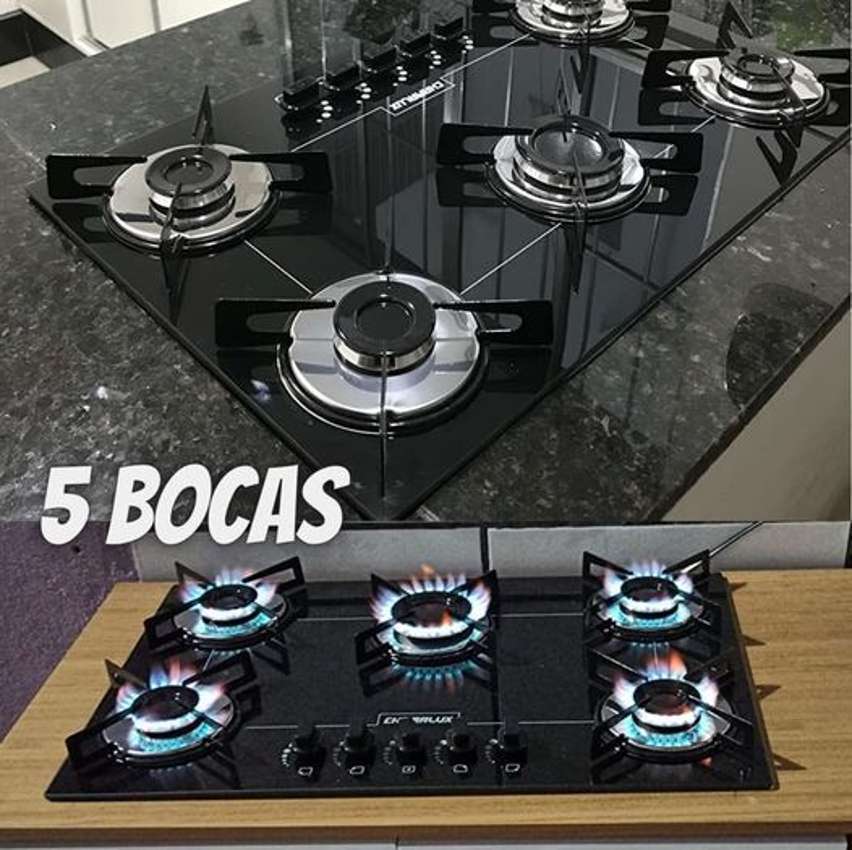Cooktop 5 Bocas Chamalux GLP Preto 57 na Magazine Luiza