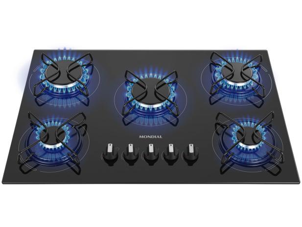 Cooktop 5 Bocas Mondial a Gás GLP Preto – CTG-02 – Magazine na Magazine Luiza