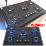Cooktop 5 Bocas Mondial a Gás GLP Preto – CTG-02 na Magazine Luiza