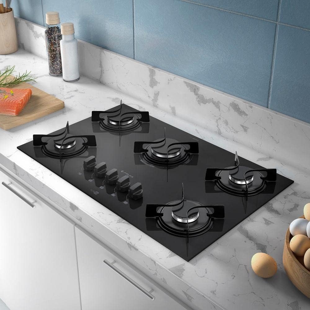 Cooktop 5 Bocas Preto com Mesa de Vidro Atlas Agile Up Bivolt na Amazon