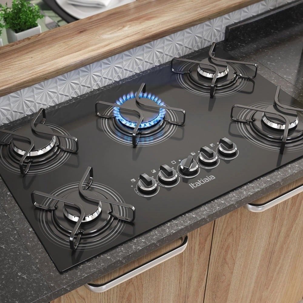 Cooktop a Gás 5 Bocas Itatiaia Essencial, Mesa de Vidro Temperado, Preto, Bivolt na Americanas