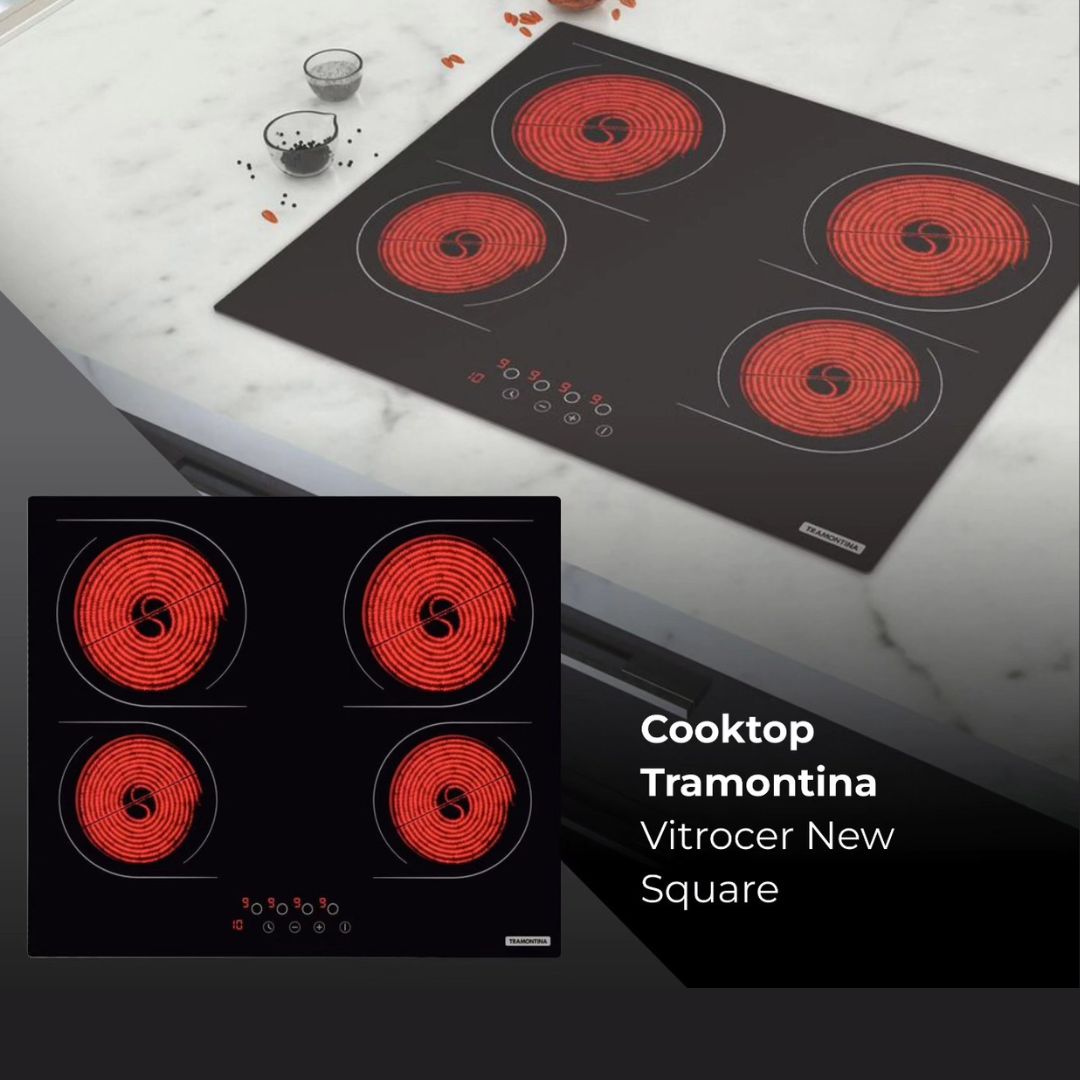 Cooktop Vitrocer New Square 4ev 60 Tramontina Preto 220v na Amazon