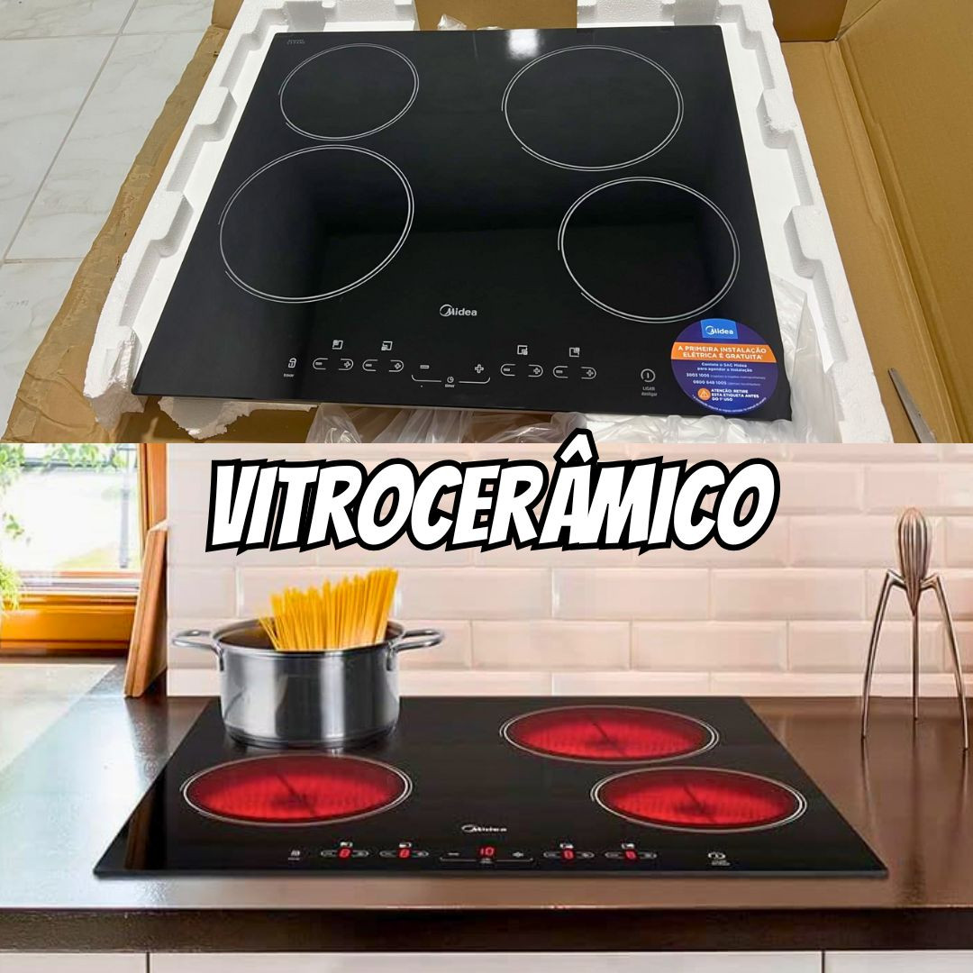Cooktop Vitrocerâmico 4 Bocas Midea na Amazon