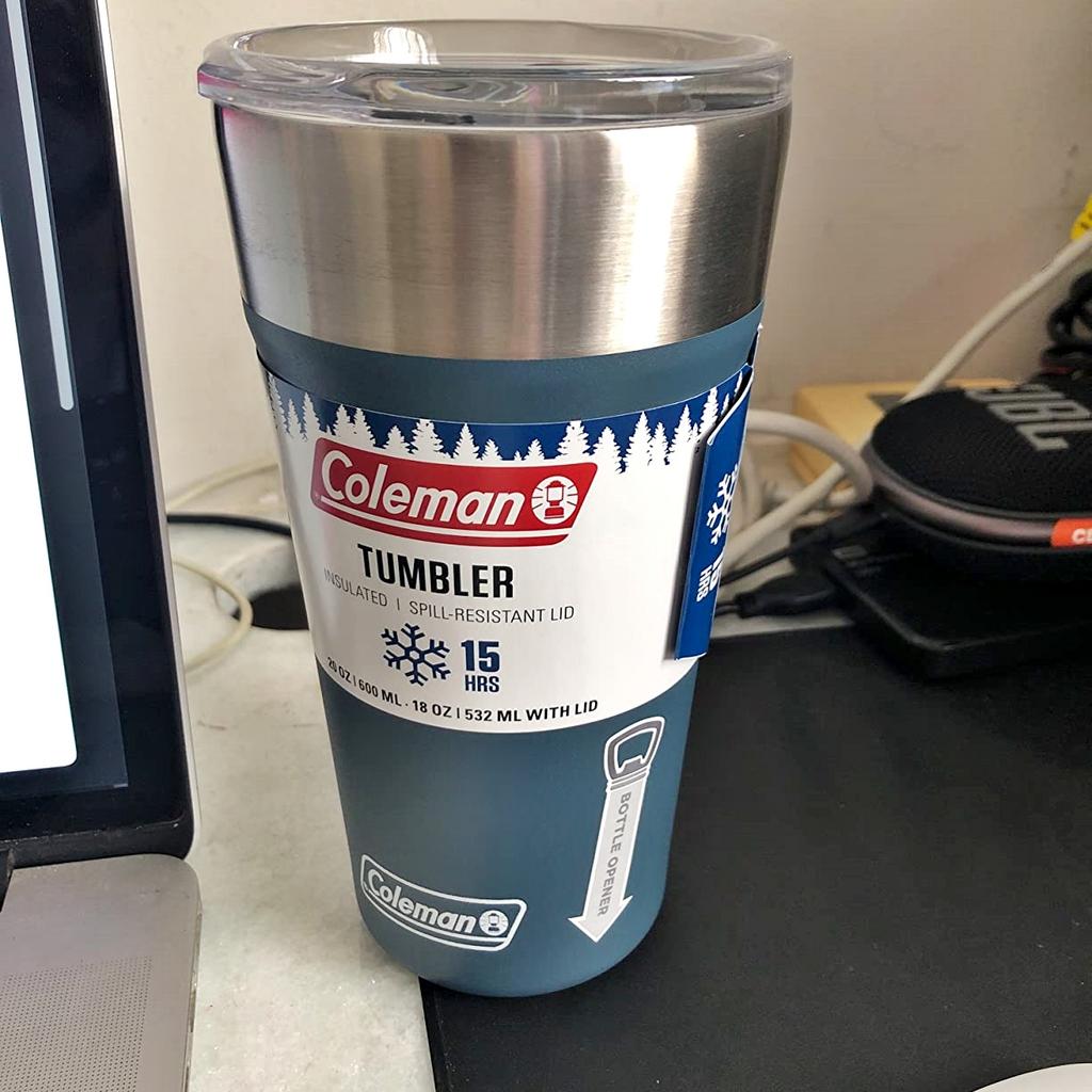 Copo Térmico com Tampa 600 ml Azul Coleman na Amazon