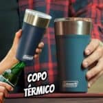 Copo Térmico com Tampa 600ml Azul Coleman na Amazon