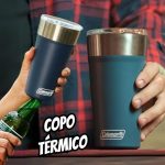 Copo Térmico com Tampa 600ml Azul Coleman na Amazon