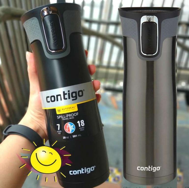 Copo térmico Contigo AUTOSEAL West Loop de aço inoxidável, 590 ml, preta na Amazon