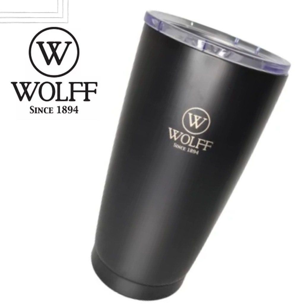 Copo térmico de aço inox parede dupla com tampa preto 600ml wolff na Americanas