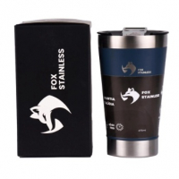 Copo Térmico Fox Stainless Quente E Frio Com Tampa 473ml Azul - Marketplace na Americanas