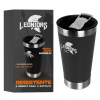 Copo Térmico Leonidas, 473ml, Quente Ou Frio, Metal, Preto na Terabyte Shop