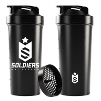 Coqueteleira Slim 600ml - Soldiers Nutrition (Preta Logo Branco) na Amazon