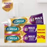 Corega Ultra Creme Fixador de Próteses Dentárias, Sem Sabor, Forte Fixação o Dia Todo, Kit 2 Unidades, 70g cada na Amazon