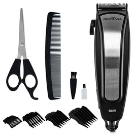Cortador de Cabelos Britânia BCR22P Inox 9 Acessórios & 5 Alturas na Britânia