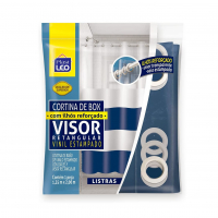 Cortina Para Box Listras Com Ilhós Visor Cristal (1,35x2,00m) | Plast Leo na Amazon