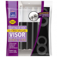 Cortina Para Box Preta Com Ilhós Visor Cristal (1,35x2,00m) | Plast Leo (Ref.641-J) na Amazon