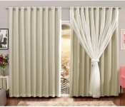 Cortina Para Sala Quarto Blackout Blecaute Corta luz Tecido Voil (Palha) na Amazon