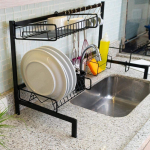 Cozinha Auto Sustentável Suspensa Modular Escorredor de Pia Sem furos 20 Peças Aço DiCarlo (Preto) na Amazon