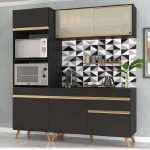 Cozinha Compacta 3 peças com Armário e Balcão Mp3695 Veneza Gb Preta na Amazon