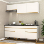Cozinha Compacta 4 peças c/Armário e Balcão Mp3705 Veneza Gw Multimóveis Branca na Amazon