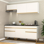 Cozinha Compacta 4 peças c/Armário e Balcão Mp3705 Veneza Gw Multimóveis Branca na Amazon