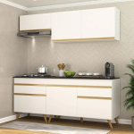 Cozinha Compacta 4 peças c/Armário e Balcão Mp3705 Veneza Gw Multimóveis Branca na Amazon
