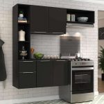 Cozinha Compacta com Armário e Balcão Mp2001 Sofia Multimóveis Preta na Amazon