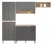 Cozinha Compacta Demóbile Dalu 6 Portas + Balcão – de Cozinha com Tampo para Cooktop na Magazine Luiza