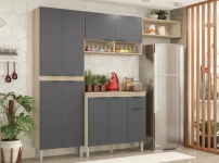 Cozinha Compacta Demóbile Dalu 6 Portas + Balcão – de Cozinha com Tampo para Cooktop na Magazine Luiza