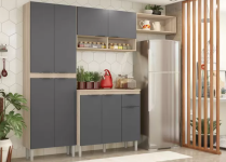 Cozinha Compacta Demóbile Dalu 6 Portas + Balcão – de Cozinha com Tampo para Cooktop na Magazine Luiza