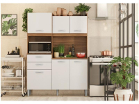 Cozinha Compacta Demóbile Harmonia com Balcão – Nicho para Micro-ondas 6 Portas 2 Gavetas na Magazine Luiza