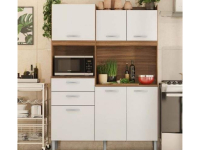 Cozinha Compacta Demóbile Harmonia com Balcão – Nicho para Micro-ondas 6 Portas 2 Gavetas na Magazine Luiza