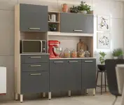 Cozinha Compacta Demóbile Select com Balcão – Nicho para Micro-ondas 6 Portas 2 Gavetas na Magazine Luiza