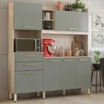 Cozinha Compacta Demóbile Select com Balcão – Nicho para Micro-ondas 6 Portas 2 Gavetas na Magazine Luiza