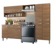 Cozinha Compacta Madesa Emilly Pop Com Armário e Balcão – Rustic – Marrom na Casas Bahia