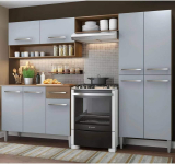 Cozinha Compacta Madesa Emilly Pop Com Armário e Balcão – Rustic/Cinza na Amazon