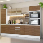 Cozinha Completa 100% MDF Madesa Smart 300 cm Com Armário, Balcão e Tampo na Magazine Luiza