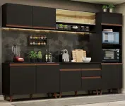 Cozinha Completa Madesa Reims 310002 com Armário e Balcão – Preto na Amazon
