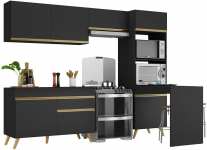 Cozinha Completa Multimóveis Veneza Gb Fg3712 com Armário e Balcão Preta na Amazon