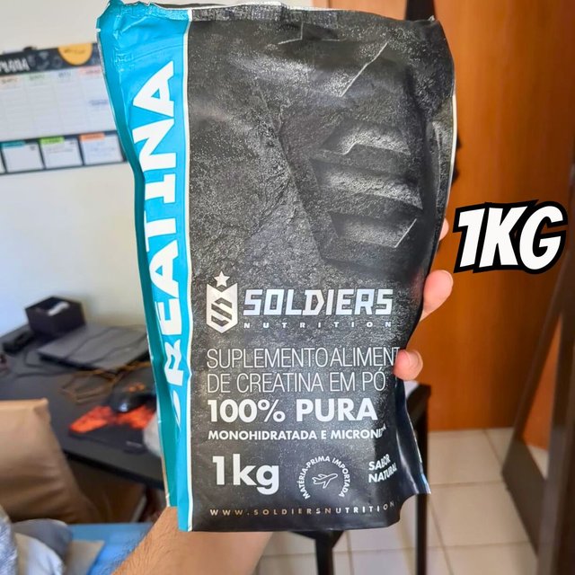 Creatina Monohidratada 1kg 100% Pura Importada Soldiers Nutrition Suplemento Performance Muscular Força na Shopee