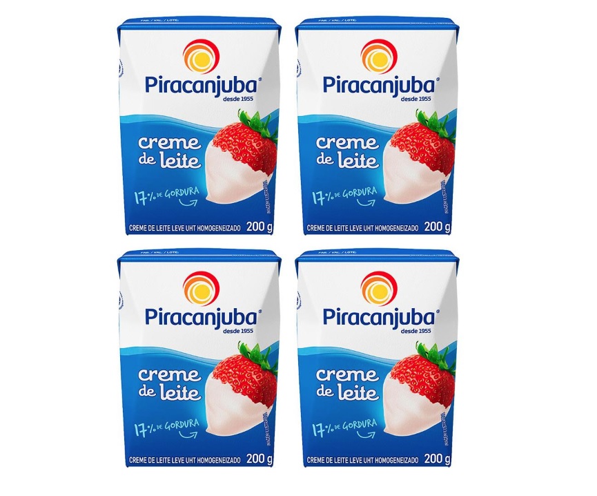 Creme de Leite Piracanjuba – 200 g – 4 Unidades na Casas Bahia