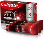 Creme Dental Clareador Colgate Luminous White Carvão Ativado 70g 3 unidades na Amazon