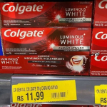 Creme Dental Colgate Luminous White Carvão Ativado, Colgate, 70G na Amazon