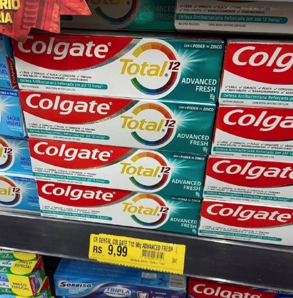 Creme Dental Colgate Total 12 Advanced Fresh 90g na Amazon